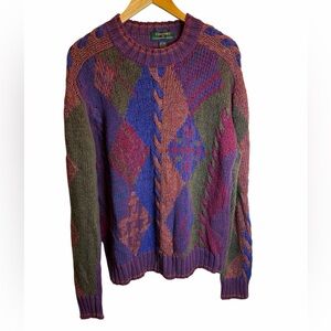 Vintage Colours by Alexander Julian Sweater Multicolor Knit Linen Cotton